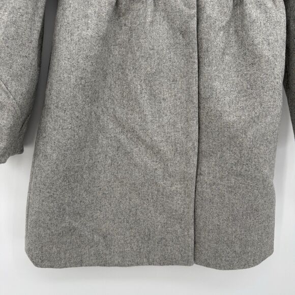 H&M Grey Wool Blend Button Front Peacoat Jacket Coat Size US 4 Preppy - Picture 4 of 11